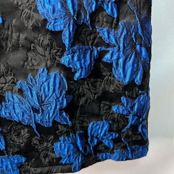 Lulu’s Blue and Black brocade event dress size XL NWT - Picture 5 of 13